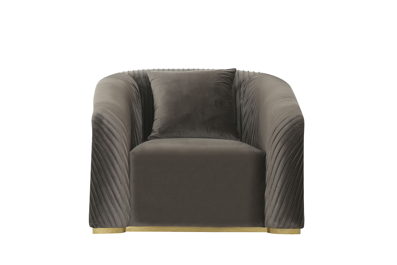 Кресло Geneve велюровое темно-серое